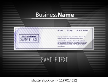 Purple abstract template for card or banner. Metal Background with waves and reflections. Business background, silver, illustration. Illustration of abstract background with a metallic element
