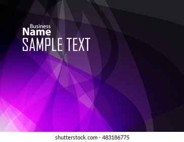 Purple abstract template for card or banner. Metal Background with waves and reflections. 