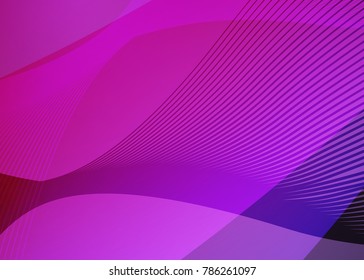 Purple abstract template for card or banner. Metal Background with waves and reflections. Business background, silver, illustration. Illustration of abstract background with a metallic element