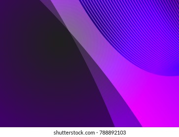 Purple abstract template for card or banner. Metal Background with waves and reflections. Business background, silver, illustration. Illustration of abstract background with a metallic element