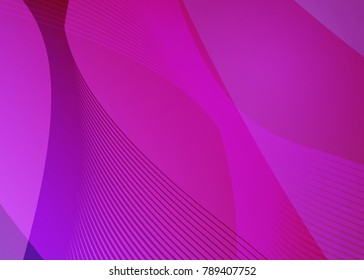 Purple abstract template for card or banner. Metal Background with waves and reflections. Business background, silver, illustration. Illustration of abstract background with a metallic element