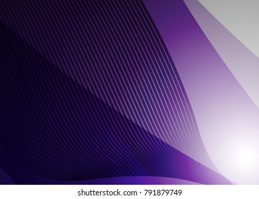 Purple abstract template for card or banner. Metal Background with waves and reflections. Business background, silver, illustration. Illustration of abstract background with a metallic element