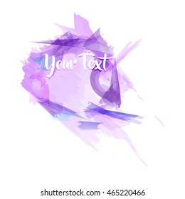 Purple abstract Texture Paint Stain Illustration. place for text. Hand drawn brush stroke vector design element. vector illustration