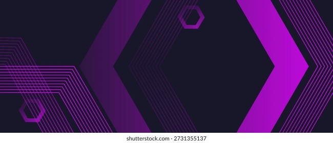 Fondo digital futurista de alta tecnología de líneas geométricas de triángulo abstracto púrpura. Anuncio de geometría minimalista de moda. Ilustración vectorial