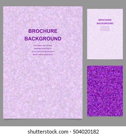 Purple abstract triangle tile mosaic design brochure template