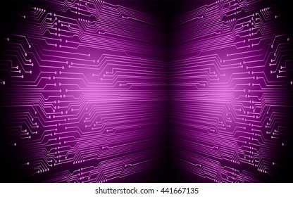 purple abstract vector background with high tech circuit board