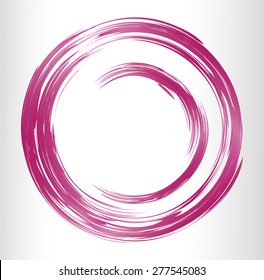 purple Abstract vector bright painting design element. circle frame Drawing. Hand drawn. round shape background. smudges. white background. text box. Brochure. card. banner. label