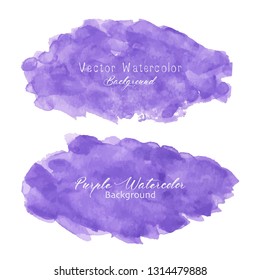 Purple abstract watercolor background. Watercolor element for card. Vector illustration.