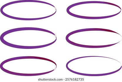 purple abstract watercolor ellipse set vector