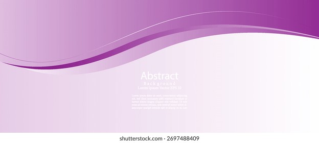 Purple abstract wave background with smooth curves and gradient layers. vector illustration, web