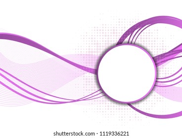Purple abstract wave wallpaper modern design with copy space. Vector illustration