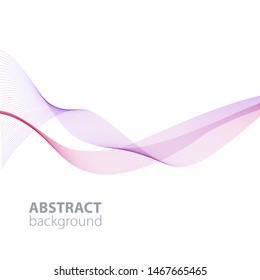 Purple abstract waves background, waved lines for brochure, website, flyer design. Transparent lines