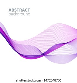 Purple abstract waves background, waved lines for brochure, website, flyer design. Transparent lines