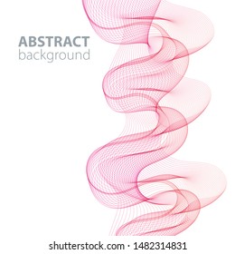 Purple abstract waves background, waved lines for brochure, website, flyer design. Transparent lines
