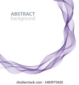 Purple abstract waves background, waved lines for brochure, website, flyer design. Transparent lines