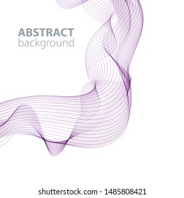 Purple abstract waves background, waved lines for brochure, website, flyer design. Transparent lines