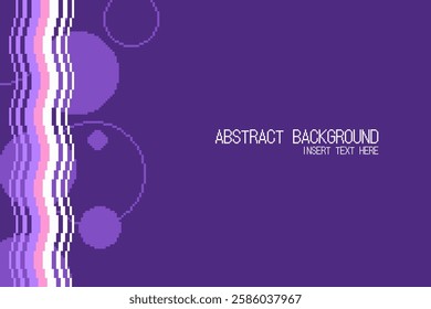 Purple Abstract Wavy Stripe Background in Modern Illustration, Pixel Art Style