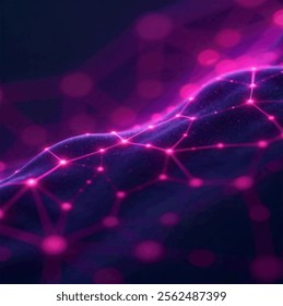 Purple AI network, abstract background.