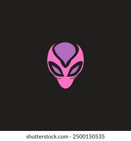 purple alien creature logo vector illustration template design