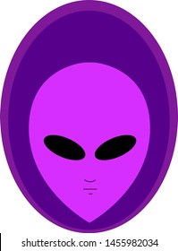 Purple alien, illustration, vector on white background.