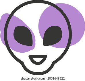 Purple alien, illustration, vector, on a white background.