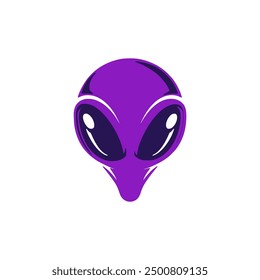 purple alien science logo vector illustration template design
