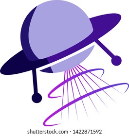 Purple Alien Spaceship UFO vector