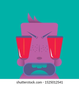 Purple Aliens creator character vector