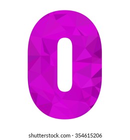Purple Alphabet Number Vector Polygon Style