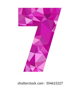 Purple Alphabet Number Vector Polygon Style