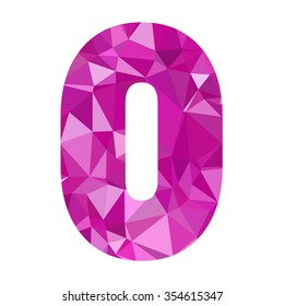Purple Alphabet Number Vector Polygon Style