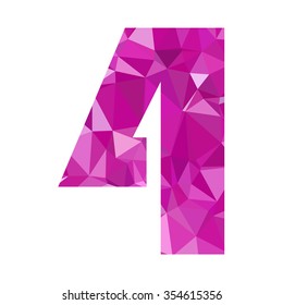 Purple Alphabet Number Vector Polygon Style