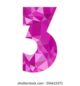 Purple Alphabet Number Vector Polygon Style