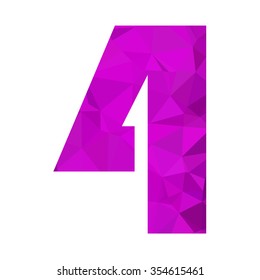 Purple Alphabet Number Vector Polygon Style