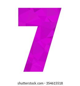 Purple Alphabet Number Vector Polygon Style