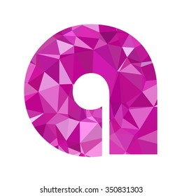 Purple Alphabet Polygon Style, Creative Design Templates