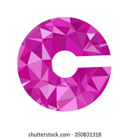 Purple Alphabet Polygon Style, Creative Design Templates