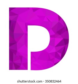 Purple Alphabet Polygon Style, Creative Design Templates