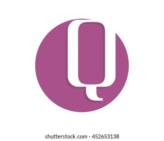 purple alphabet Q typography typeset font image vector icon symbol