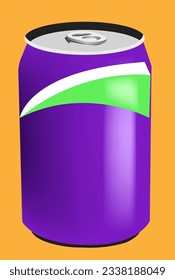 purple aluminum can for drink