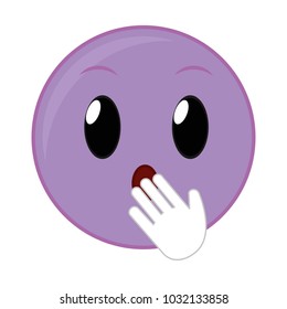 purple amazed face gesture emoji expression