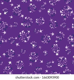 purple amethyst flowers seamless vector pattern