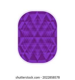 Purple amethyst in shape of rectangle, edges are blue and purple. Vector illustration for design of precious stones and jewelry.