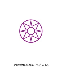 Purple ancient symbol icon Star of Ishtar vector illustration