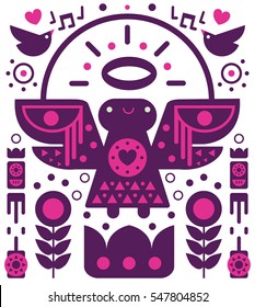 A purple angel endless pattern