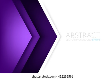 Purple angle arrow overlap vector background on white space for text and message artwork design