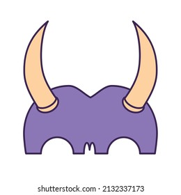 purple animal head with horns