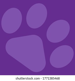 purple animal pattern of cat footprint. kitten icon. texture can be used for wallpaper, printing on fabric, paper. Vector illustration.