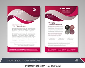 Modelo de design de folheto de relatório anual roxo. Apresentação de capa de folheto fundo abstrato para negócios, revistas, cartazes, folhetos, banners. Layout em tamanho A4 Formato vetorial facilmente editável