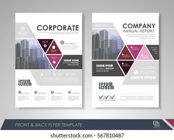 Purple Annual Report Brochure Flyer Design Template. Leaflet Cover Presentation Abstract Background For Business, Magazines, Posters, Booklets, Banners. Layout In A4 Size. 